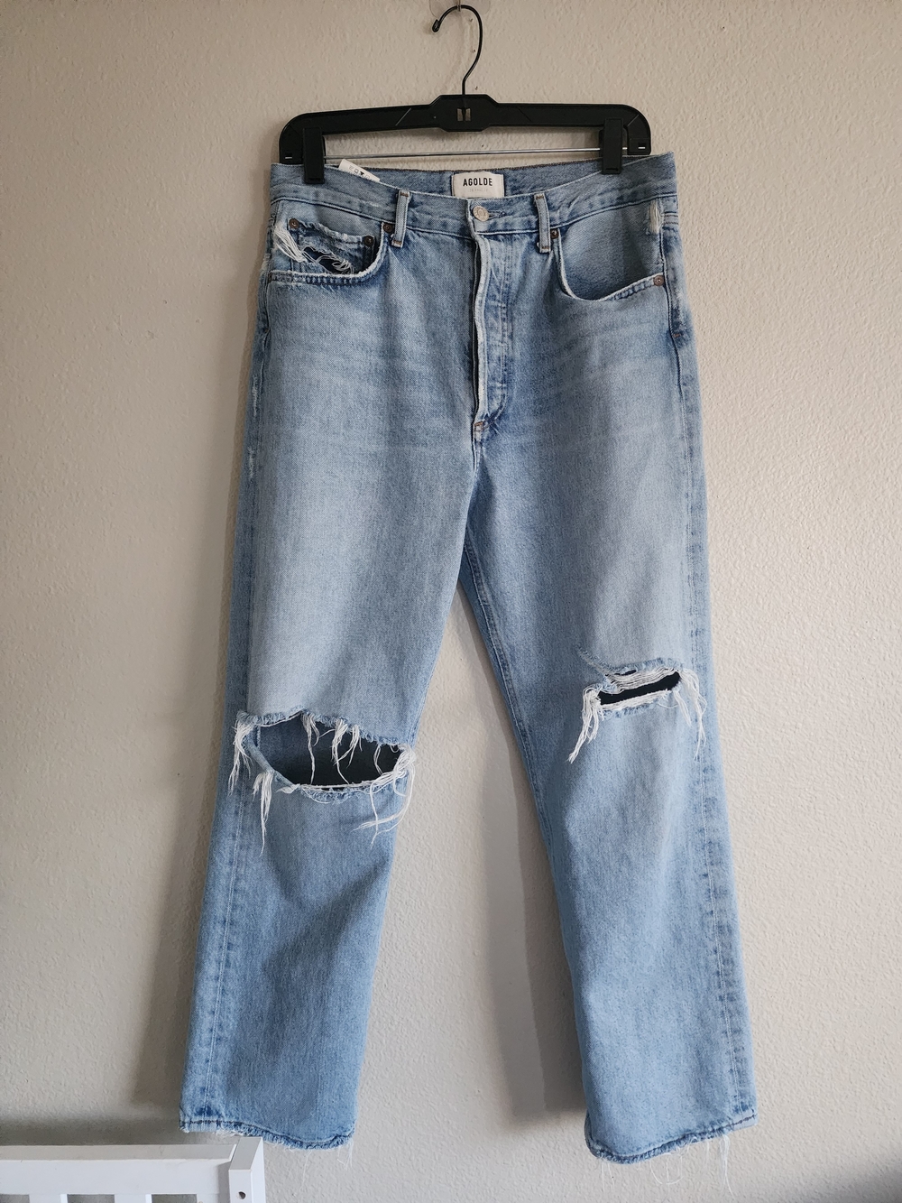 AGOLDE 90s Mid Rise Loose Fit Jeans Captured Distressed 29